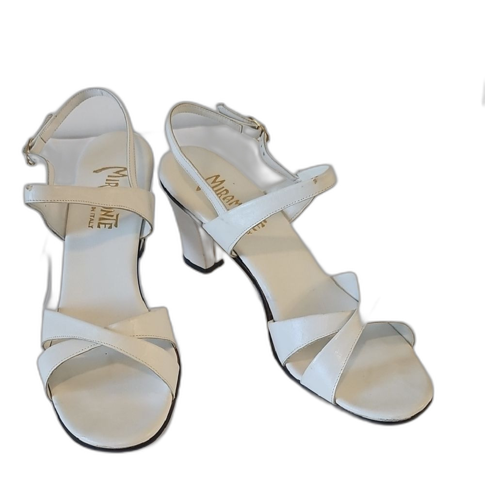 Miramontes White Leather Crisscross Sandals with Ankle Strap - Picture 3 of 10